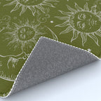 Olive Green Celestial Magic Sun Moon Stars Rug Gallery Image 4
