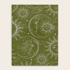Olive Green Celestial Magic Sun Moon Stars Notebook Gallery Image 4