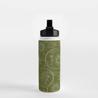 Olive Green Celestial Magic Sun Moon Stars Water Bottle Gallery Image 2