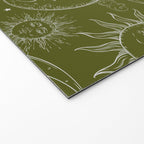 Olive Green Celestial Magic Sun Moon Stars Welcome Mat Gallery Image 2