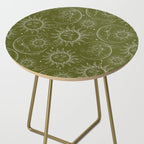 Olive Green Celestial Magic Sun Moon Stars Side Table Gallery Image 2