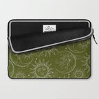 Olive Green Celestial Magic Sun Moon Stars Laptop Sleeve Gallery Image 2