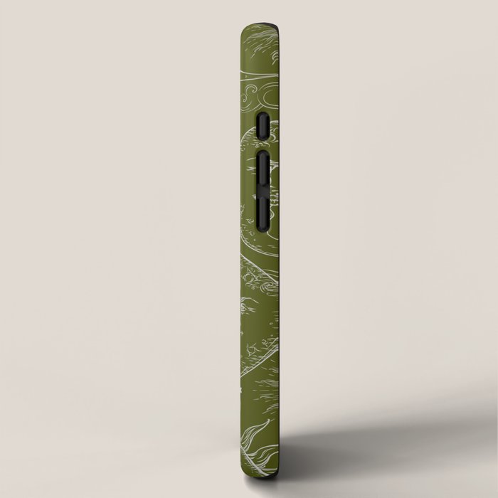 Olive Green Celestial Magic Sun Moon Stars iPhone Case Gallery Image 2