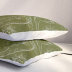 Olive Green Celestial Magic Sun Moon Stars Pillow Sham Gallery Image 3