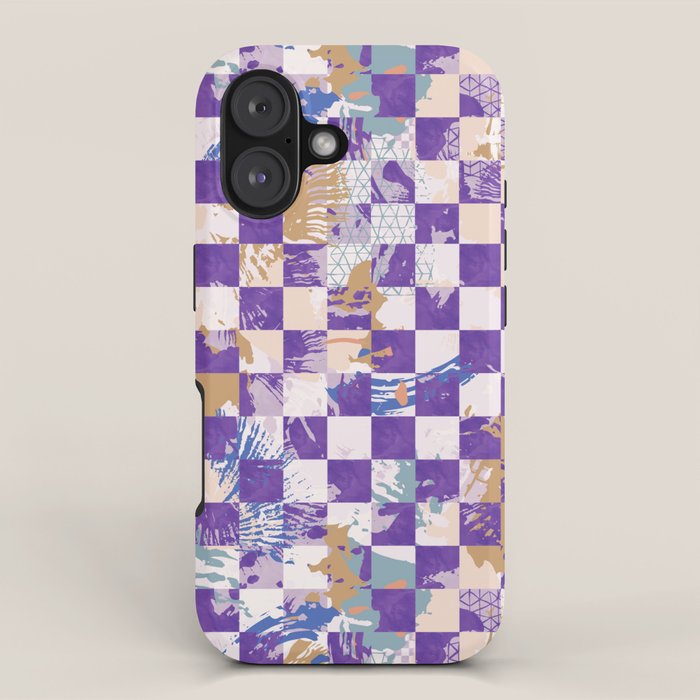 Grid of artistic strokes L iPhone Case Gallery Image 1