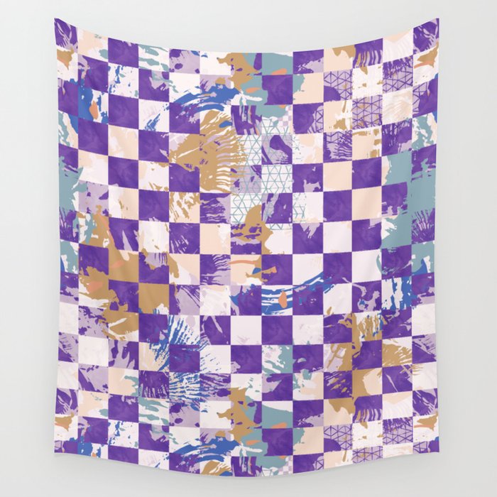 Grid of artistic strokes L Wall Tapestry Gallery Image 1