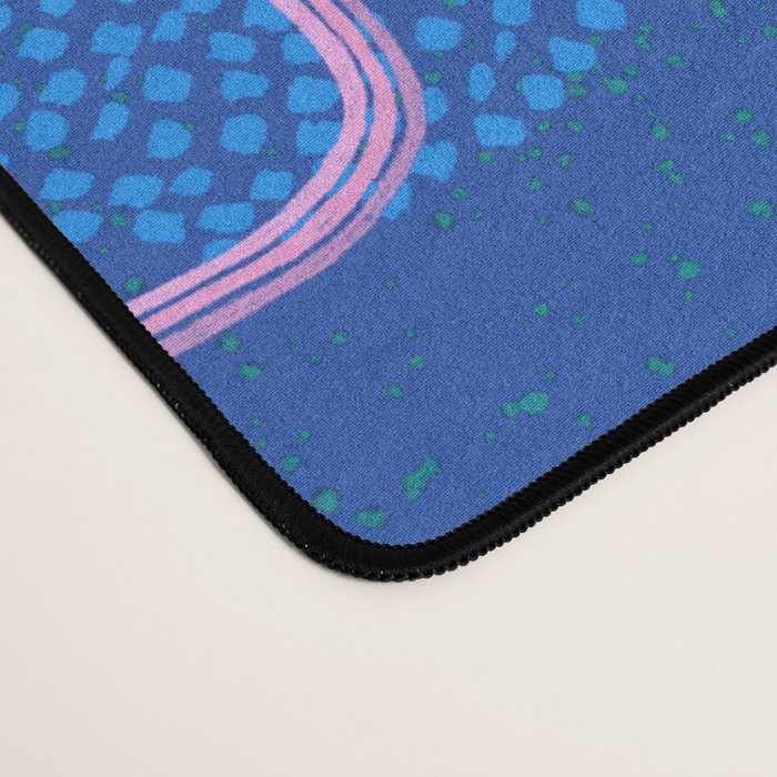 Abstract Fields in Navy Blue & Pastel Pink Desk Mat Gallery Image 4