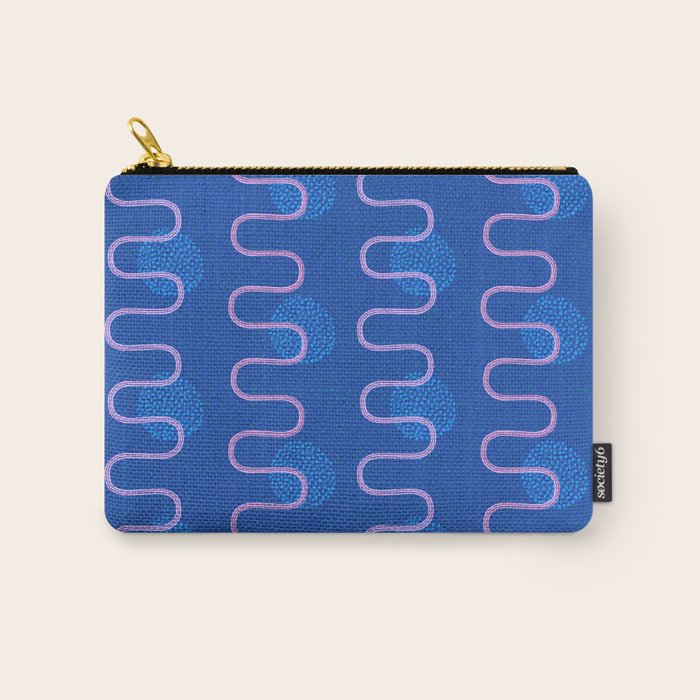 Abstract Fields in Navy Blue & Pastel Pink Carry All Pouch Gallery Image 1