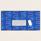 Abstract Fields in Navy Blue & Pastel Pink Desk Mat Gallery Image 1