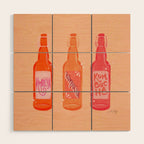 Kombucha Bottles - Pink Wood Wall Art Gallery Image 1