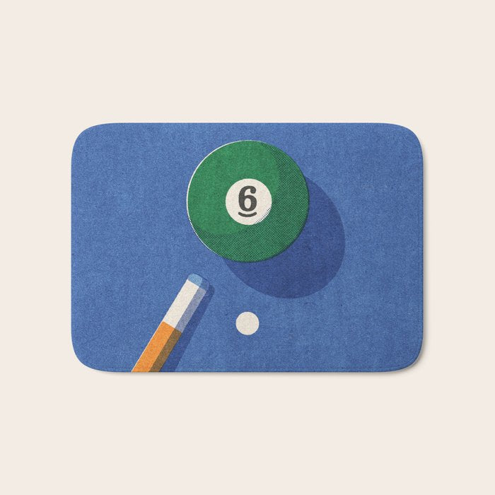 BALLS / Billiards - ball 6 I Bath Mat Gallery Image 1