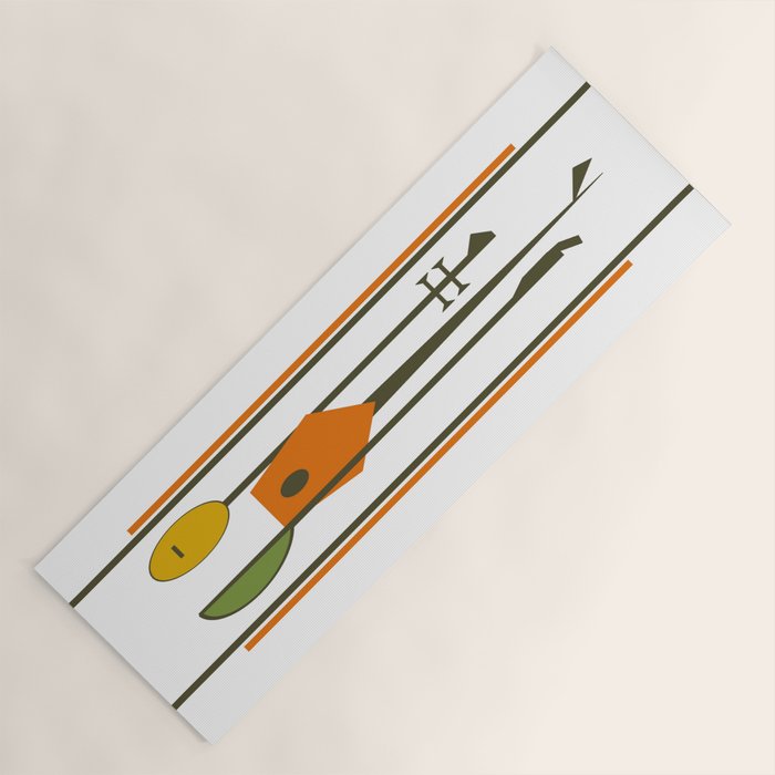 Mid-Century Modern Art Musical Strings Yoga Mat Gallery Image 1