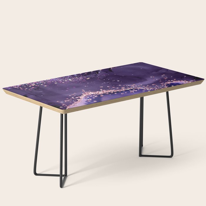 Glitter Agate Purple Pink Indigo Geode Marble Pattern Coffee Table Gallery Image 1