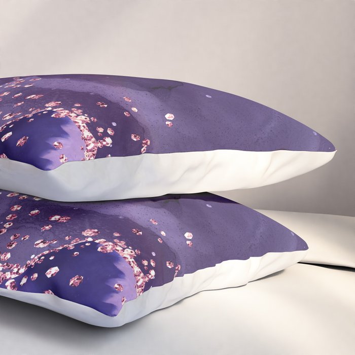 Glitter Agate Purple Pink Indigo Geode Marble Pattern Pillow Sham Gallery Image 3
