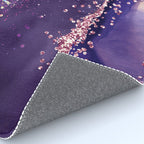 Glitter Agate Purple Pink Indigo Geode Marble Pattern Rug Gallery Image 4