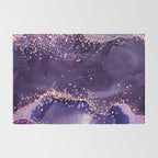 Glitter Agate Purple Pink Indigo Geode Marble Pattern Rug Gallery Image 2