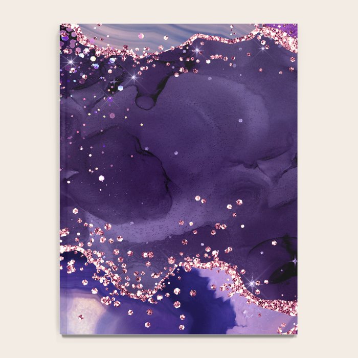Glitter Agate Purple Pink Indigo Geode Marble Pattern Notebook Gallery Image 4