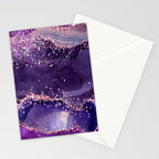 Glitter Agate Purple Pink Indigo Geode Marble Pattern Stationery Card Gallery Image 2