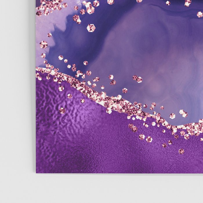 Glitter Agate Purple Pink Indigo Geode Marble Pattern Poster Gallery Image 3