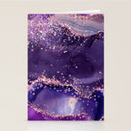 Glitter Agate Purple Pink Indigo Geode Marble Pattern Stationery Card Gallery Image 2