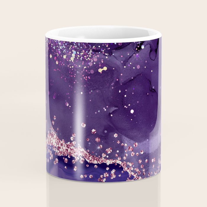 Glitter Agate Purple Pink Indigo Geode Marble Pattern Coffee Mug Gallery Image 4
