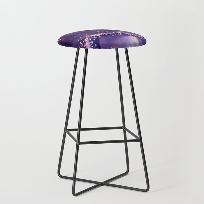 Glitter Agate Purple Pink Indigo Geode Marble Pattern Stool Gallery Image 1