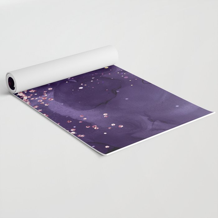 Glitter Agate Purple Pink Indigo Geode Marble Pattern Yoga Mat Gallery Image 2