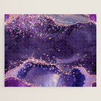 Glitter Agate Purple Pink Indigo Geode Marble Pattern Jigsaw Puzzle Gallery Image 1