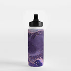 Glitter Agate Purple Pink Indigo Geode Marble Pattern Water Bottle Gallery Image 2