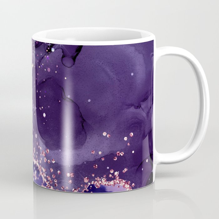 Glitter Agate Purple Pink Indigo Geode Marble Pattern Coffee Mug Gallery Image 1