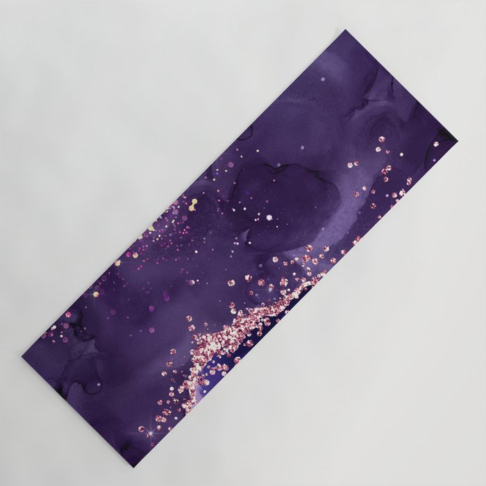 Glitter Agate Purple Pink Indigo Geode Marble Pattern Yoga Mat Gallery Image 1