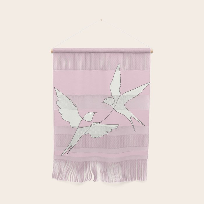 Two Swallows Line Art Wall Hanging Gallery Image 1