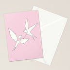 Two Swallows Line Art Stationery Card Gallery Image 2