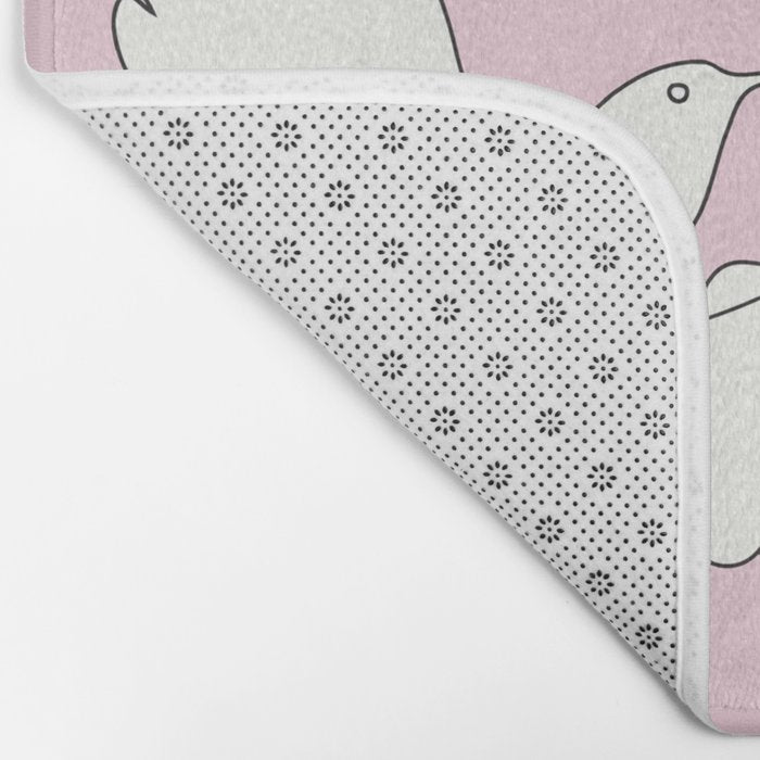 Two Swallows Line Art Bath Mat Gallery Image 2