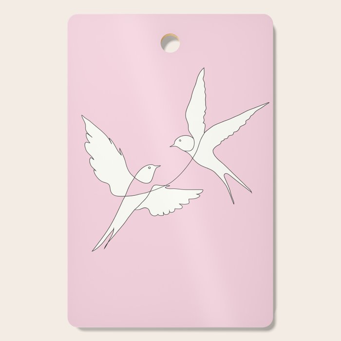 Two Swallows Line Art Cutting Board Gallery Image 1