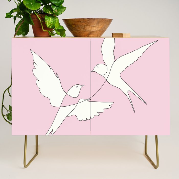 Two Swallows Line Art Credenza Gallery Image 1