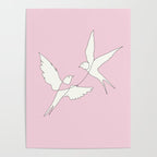 Two Swallows Line Art Poster Gallery Image 4