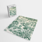 Green Toile de Jouy Jigsaw Puzzle Gallery Image 2