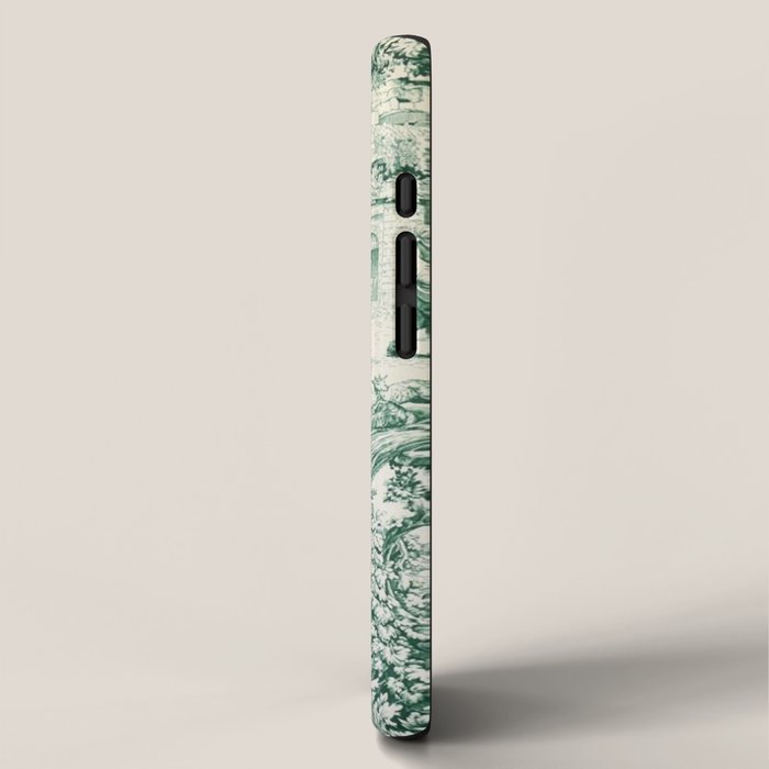 Green Toile de Jouy iPhone Case Gallery Image 2