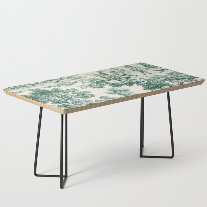 Green Toile de Jouy Coffee Table Gallery Image 1