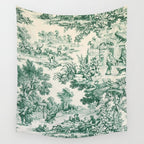 Green Toile de Jouy Wall Tapestry Gallery Image 4