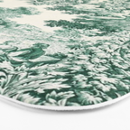 Green Toile de Jouy Bath Mat Gallery Image 3