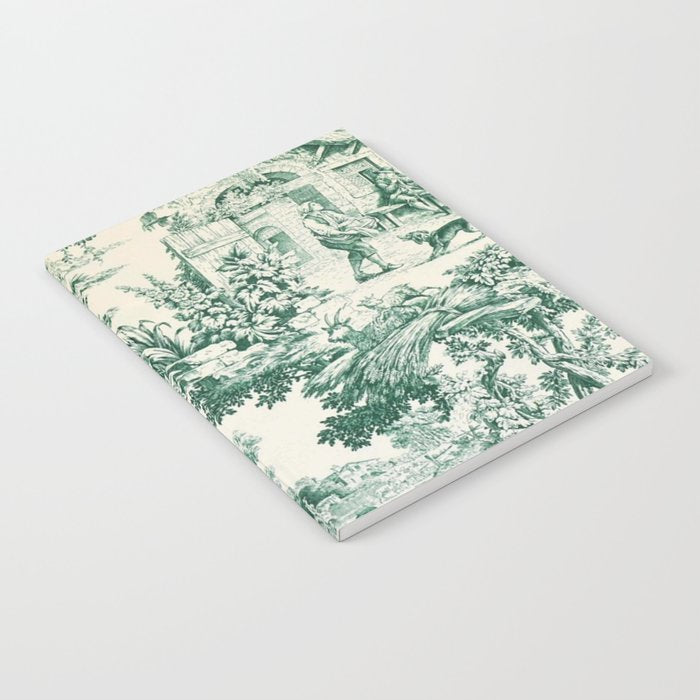 Green Toile de Jouy Notebook Gallery Image 1