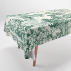 Green Toile de Jouy Tablecloth Gallery Image 1