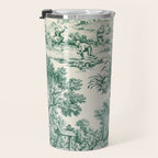 Green Toile de Jouy Travel Mug Gallery Image 3