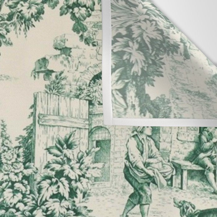 Green Toile de Jouy Wall Tapestry Gallery Image 3