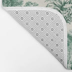 Green Toile de Jouy Bath Mat Gallery Image 2