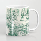 Green Toile de Jouy Coffee Mug Gallery Image 1