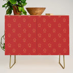 Red gingerbread christmas cookie pattern Credenza Gallery Image 1