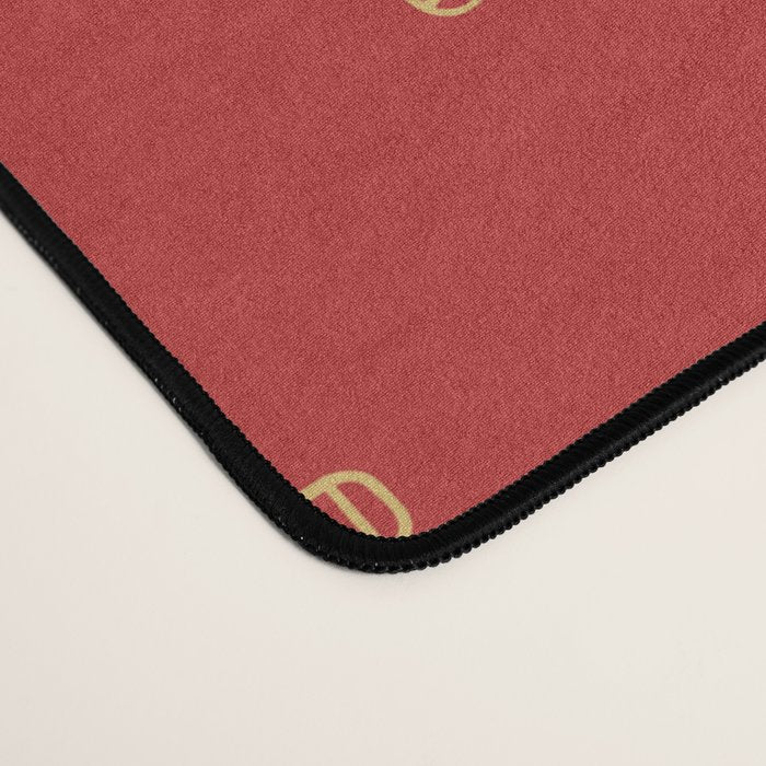 Red gingerbread christmas cookie pattern Desk Mat Gallery Image 4